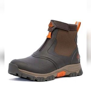 Muck Men's Apex Mid Zip Ankle Boot SZ 8, Waterproof Boots Brown/Orange
